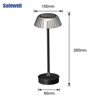 Lampe de table LED sans fil rechargeable à l'énergie solaire RGBW à intensité variable tactile IP54 étanche