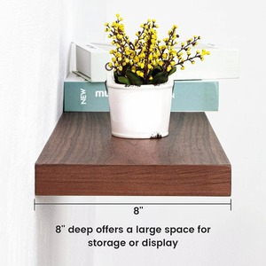 Custom 24 Inch <strong>Walnut</strong> <strong>Floating</strong> <strong>Shelves</strong> Wood Storage <strong>Shelves</strong> Wall Mounted Wooden <strong>Floating</strong> <strong>Shelf</strong> for Bedroom Living Room Kitchen - Product Image 5