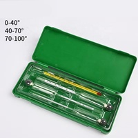 Ensemble complet d'hydromètres 3 pièces 0-40-70-100% Testeur de concentration, densimètre pour vodka, whisky, Baijiu, boîte en plastique, densimètre pour alcool