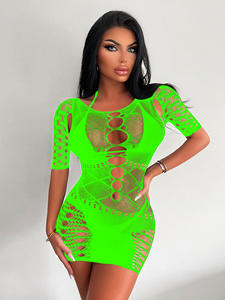 Robe de Lingerie en résille pour femmes Body en filet de poisson noir Chemise Sexy Teddy Naughty <span class=keywords><strong>Bas</strong></span> de corps en dentelle en maille pour femmes - Product Image 4