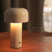 Lampe de chevet LED décorative moderne en forme de champignon, portable, sans fil, avec batterie de secours, pour salon et chambre à coucher