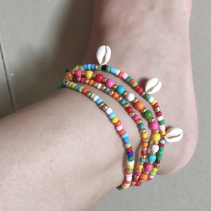 Bijou de <span class=keywords><strong>cheville</strong></span> pour femme en alliage de fer blanc plaqué or 18 carats, style bohème, avec imitation perle, cristal et strass en forme de papillon - Product Image 3