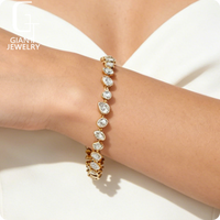 Bracelet de luxe avec breloques tennis serties clos pour femmes et hommes, en or 9k 10k 14k, diamants de laboratoire certifiés IGI