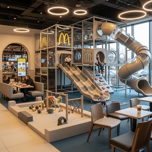 Équipement de terrain de jeux intérieur moderne sur le thème de <span class=keywords><strong>McDonald</strong></span>'s, <span class=keywords><strong>parc</strong></span> d'attractions pour enfants, jeux doux <span class=keywords><strong>avec</strong></span> toboggan et piscine à balles - Product Image 5