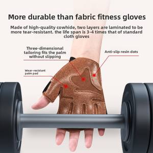 Gants de sport antidérapants en cuir de vache pour hommes et femmes, entraînement avec barre de traction, haltères, anti-callosités, fabrication chinoise, modèle autre - Product Image 4