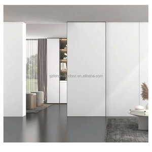 <span class=keywords><strong>Porte</strong></span> <span class=keywords><strong>coulissante</strong></span> en aluminium à rail dissimulé, design moderne, avec miroir en verre, pour <span class=keywords><strong>placard</strong></span> - Product Image 4