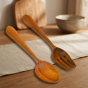 Juego de Cucharas de Bambú EcoCraft, Utensilios Ligeros de Madera Natural, Cocina Saludable, Mezcla de Ensaladas, Herramientas Ecológicas para Cocina - Product Image 1