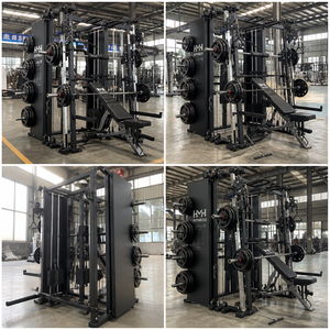 FRS Heavy Duty Smith Machine Power Cage con Pila di Pesi <span class=keywords><strong>in</strong></span> Acciaio da 150 kg, Grado Commerciale, Trainer Funzionale Multifunzione per <span class=keywords><strong>Palestra</strong></span>, Certificato CE - Product Image 3