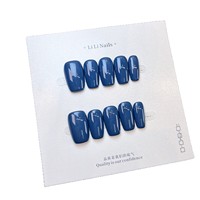 10 pièces de faux ongles courts mats faits à la main, couleur unie, en acrylique, vente en gros