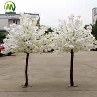 Dichte Bloeiende Kunstmatige Kersenbloesem Zijden Bloem Tafeldecoratie Mini Kunstmatige Sakura Boom voor Bruiloft Binnendecoratie