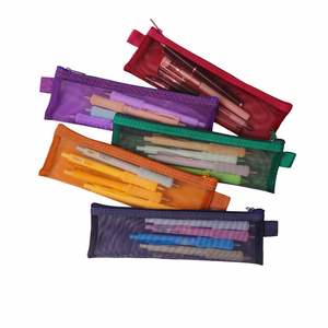 Étuis à crayons mini transparents en maille, vente en gros d'usine, adaptés aux étudiants et au bureau, logo et couleur personnalisés - Product Image 1
