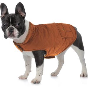 Giacca invernale con fodera Ultra spessa Premium per cani di piccola taglia piumino caldo con tasche portaoggetti (marrone) - Product Image 2
