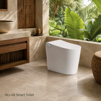 WC intelligent suspendu au sol avec siphon en S, réservoir encastré, bidet en céramique, télécommande, chasse d'eau automatique, pour salle de bain moderne d'appartement