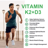 Ausreson OEM Halal Calcium Vitamines D3 et K2 MK7 Végétaliens Compléments pour la Santé des Os et du Cœur 10000 UI Capsules de Vitamine D3 K2 MK7