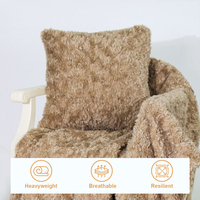 Plaid en fausse fourrure double face, luxueux et moelleux, sans perte de poils, pour salon