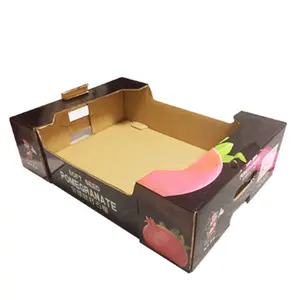 Custom Color Hollow Top Fruit Vegetables Packaging Corrugated Cardboard Carton Boxes