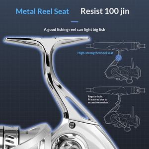 Moulinet spinning en métal YL1000-12000 avec corps entièrement métallique et poignée CNC, capacité <span class=keywords><strong>de</strong></span> frein maximale <span class=keywords><strong>de</strong></span> 16 kg, pour eau salée et eau douce, pour la pêche au bar et à la carpe - Product Image 3