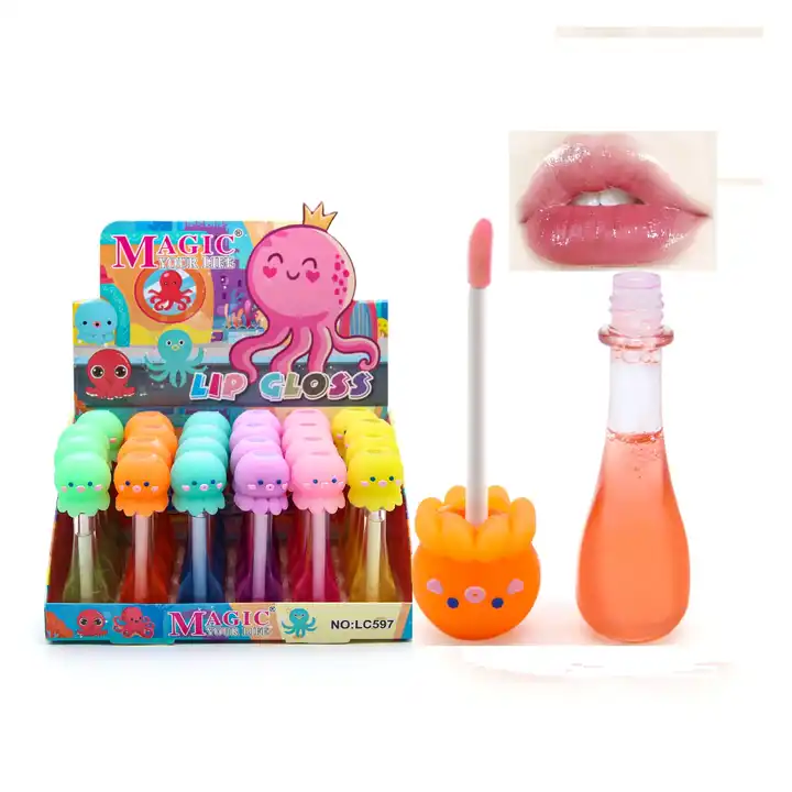 nouvel an enfants cadeaux clair fruit kid brillant à lèvres cruauté gratuit  enfants lipgloss étiquette privée