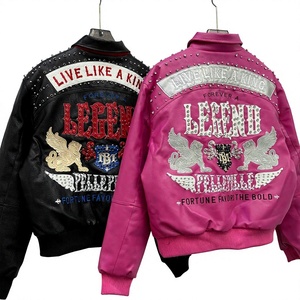 Giacca in Pelle PU di Alta Qualità PELLE LEGEND con Ricami e Diamanti, Stile Hip Hop Retrò, Vestibilità Ampia, <span class=keywords><strong>per</strong></span> l'Inverno - Product Image 1