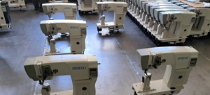 Máquina de coser industrial de pespunte de triple arrastre de alta resistencia con gancho grande y cama alta, de una sola aguja y accionamiento directo, modelo QS-1591BT - Product Image 2