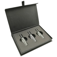 Boîtes en papier noir personnalisées, vides, pour échantillons de parfum, mini-boîtes cadeaux, emballage magnétique pour huile parfumée, flacon de parfum avec boîte