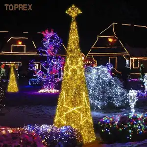 Ngoài trời không thấm nước giáng sinh trang trí 12 chân Led nhân tạo lớn Cone tinsel Cây giáng sinh