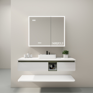 Modern Smart Customizable Graphic Design <strong>Bathroom</strong> Mirrored Cabinets LED <strong>Lights</strong> Anti-Fog Function Touch <strong>Sensor</strong> Illuminated Design - Product Image 3