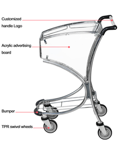 Highbright Curved Frame Airport Luggage Trolley with Front Advertising Panel for Terminal Use - Product Image 5