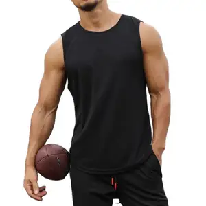 2021 Wholesale High Quality Sleeveless Stretch Loose fit Custom logo Gym Wear Men's Slim Fit Soft Cloth Tank Tops