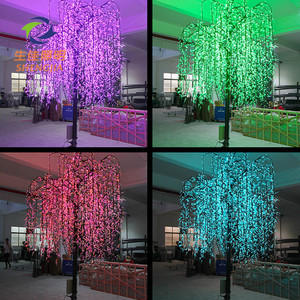 Bán Buôn Chuyên Nghiệp Ngoài Trời Cảnh Quan Đường Khu Vườn Nhân Tạo RGB Đầy Màu Sắc <span class=keywords><strong>LED</strong></span> IP65 Không Thấm Nước Giáng Sinh Khóc Liễu Cây - Product Image 4