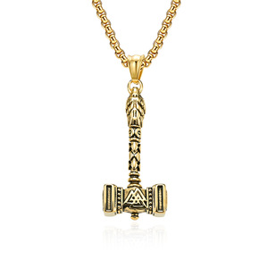 Colgante Personalizado de Acero Inoxidable 316L para Hombre, Estilo Nórdico Vikingo, Martillo de Thor, Joyería de Moda, Venta al Por Mayor - Product Image 6
