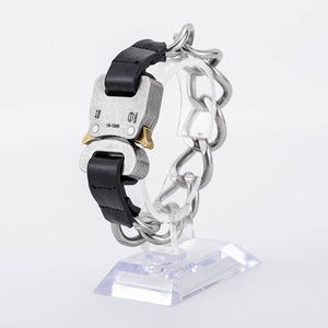 yunnique Men's <b>Titanium</b> Steel <b>Chain</b> Bracelet With Safety Buckle Geometric Design For Streetwear Fashion - Product Image 1