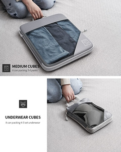 Fashionable Waterproof <b>Travel</b> Luggage Packing Cubes Clothes Organizer <b>Set</b> Nylon Polyester Custom Logo Zipper for Outdoor Use - Product Image 3