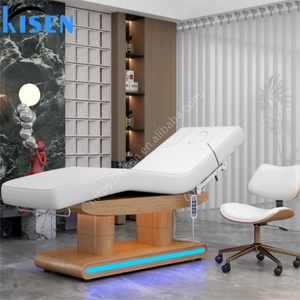 Kisen Popular Design Led Light Beauty <b>Bed</b> Thickened Mattress Electric Massage <b>Table</b> Salon Customized <b>Lash</b> Tatto Chair - Product Image 1