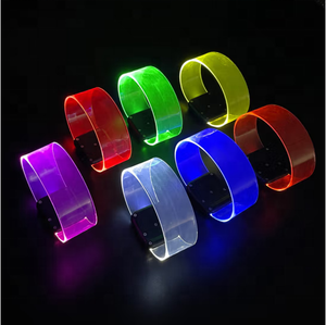 Flashing Light up Bracelets Cosmic Neon Multicolor LED Wrist Band Custom Logo Magnetic Clasp Led Bracelet for Event Party