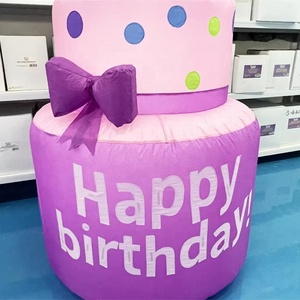 5 pies al aire libre iluminado Blow up vacaciones cumpleaños fiesta decoración inflable <span class=keywords><strong>Feliz</strong></span> cumpleaños pastel decoraciones - Product Image 5