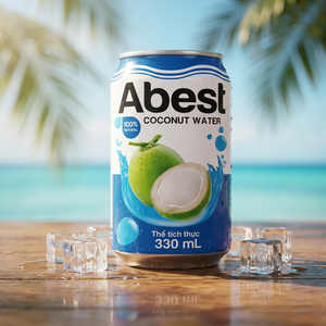 Agua de Coco Orgánica Abest en Lata de 330 ml con Pulpa, Bebida Refrescante de Coco, Venta al por Mayor, OEM, ODM, Marca Privada - Product Image 2