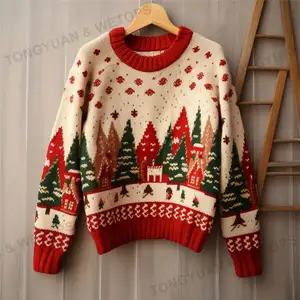 Custom Clothing Manufacturers Hot Sale Knitted Ugly Christmas Sweater Family Christmas Suit Warm Christmas Sweater