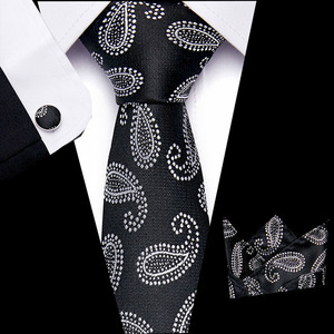 Conjunto de Tres Piezas para Hombre, Corbata, Pañuelo de Bolsillo y Puños de Poliéster con Diseño Geométrico, Transpirable, para Negocios y Uso Diario, Color Rojo Formal - Product Image 4