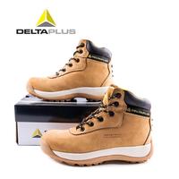 Chaussures de sécurité montantes en cuir suédé Deltaplus 301912 anti-choc, anti-perforation, résistantes à l'huile, antidérapantes, résistantes à la chaleur en PU