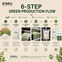 Sachet en papier kraft 100 % compostable 100g 250g en PLA, pochette autoportante pour matcha biologique et graines, personnalisable OEM