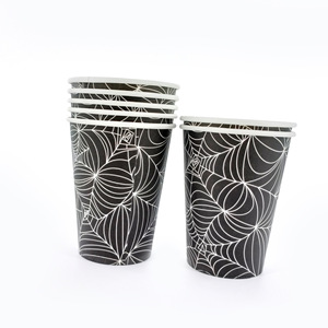Vasos de papel desechables gruesos con diseño de telaraña, de alta calidad para fiestas, oficinas, negocios y uso doméstico. - Product Image 4