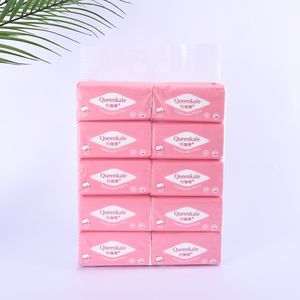 Queenkale Soft Pack 2/3/4 plis, mouchoirs en papier gaufrés en pâte de bois vierge, écologiques pour la maison - Product Image 1