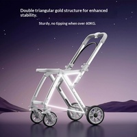 Poussette pour bébé, peut s'asseoir et se coucher, paysage élevé, pliage léger, marche bidirectionnelle, bébé Dieu, métal, 0-6 mois, capacité de charge de 15 kg