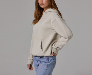 Felpe da <span class=keywords><strong>donna</strong></span> in <span class=keywords><strong>cotone</strong></span> pesante oversize con tasche a canguro felpe Pullover con cappuccio spazzolato di alta qualità da <span class=keywords><strong>donna</strong></span> - Product Image 2