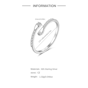 Anillos Abiertos Modernos para Parejas CANNER, Regalos de Joyería, Plata 925, Diseño Creativo, Anillo de Manos Entrelazadas, Regalos para Mujeres y Hombres, Regalo de San Valentín - Product Image 6