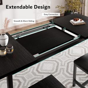 Manufacturer's modern minimalist dining <b>table</b> and stool combination, extendable, suitable <b>for</b> <b>small</b> apartments and home use, - Product Image 2