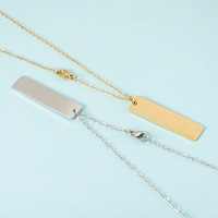 Vente en gros de chaînes à maillons verticaux pour enfants plaquées or rose, en acier inoxydable, gravables au laser, avec pendentif personnalisé pour nom