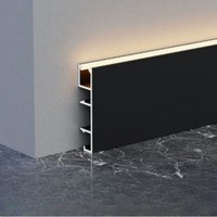 Plinthe LED moderne en aluminium avec bande lumineuse intégrée, étanche pour cuisine et salon - DIZHIXING