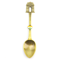 Cuillère à café plaquée cuivre or antique Cuillère souvenir touristique en métal émail avec logo personnalisé